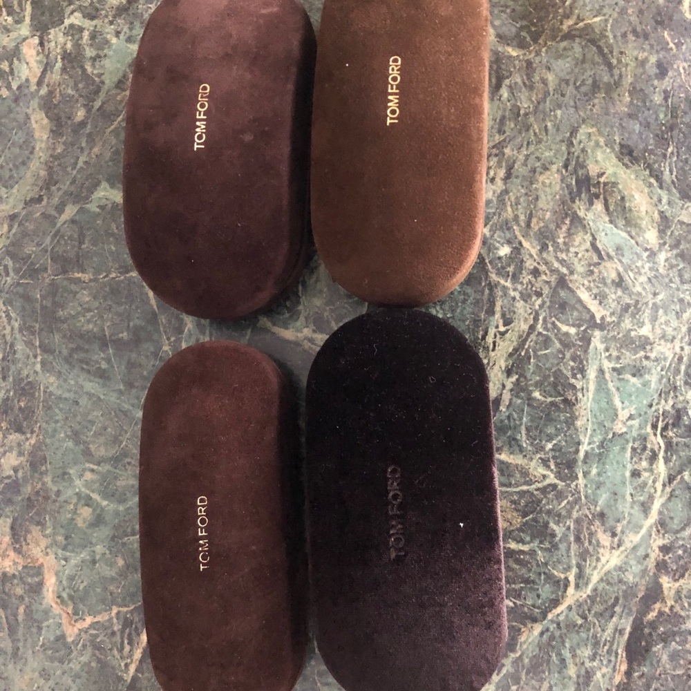 Tom Ford Brown Velour Hard Case,Set Of4,Excellent